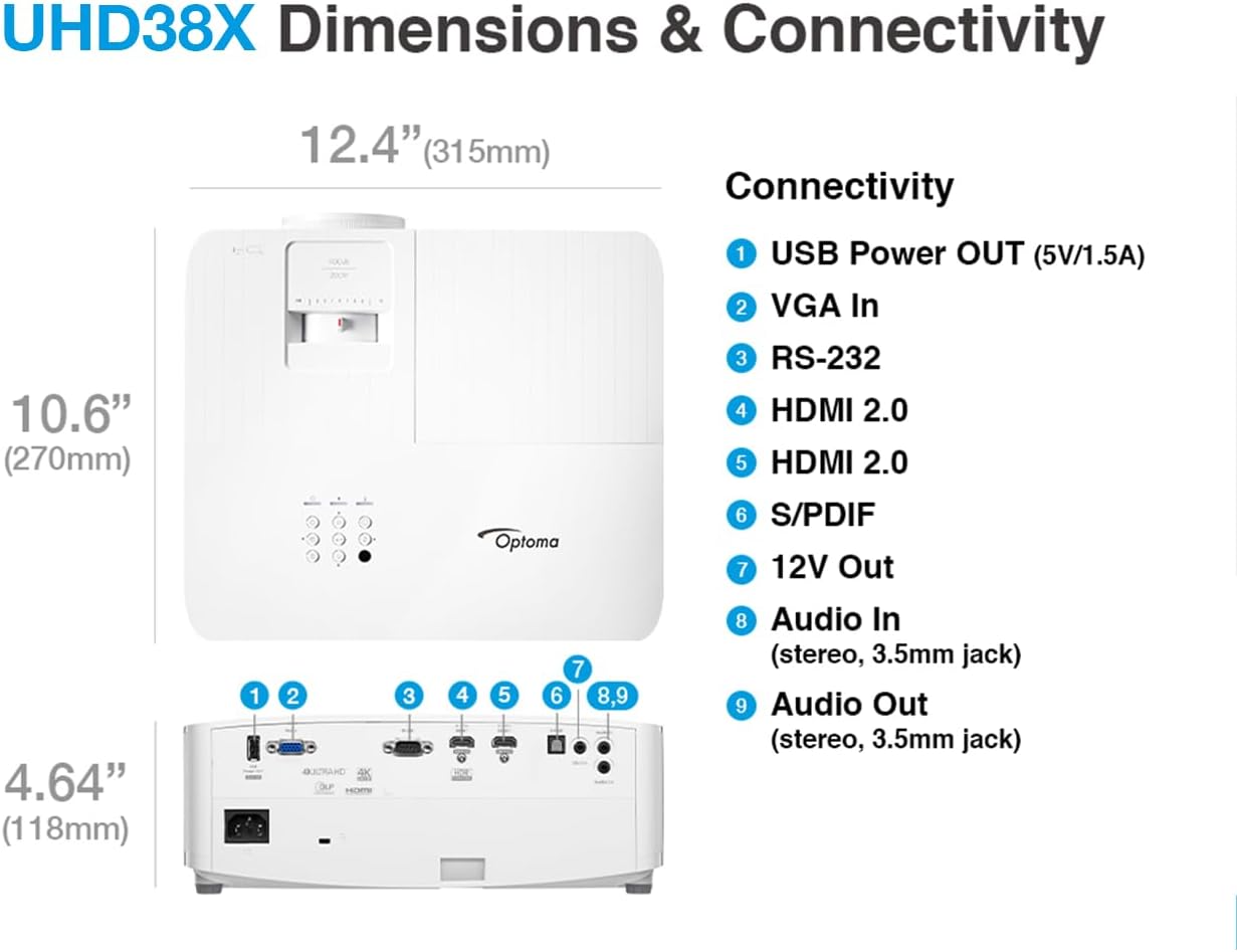 ویدئو پروژکتور اپتما OPTOMA UHD38x ویدئو پروژکتور اپتما OPTOMA UHD38x